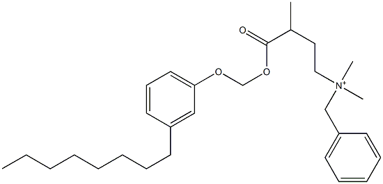 N,N-Dimethyl-N-benzyl-N-[3-[[(3-octylphenyloxy)methyl]oxycarbonyl]butyl]aminium Struktur