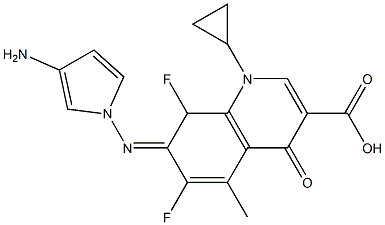 1-Cyclopropyl-4-oxo-5-methyl-6,8-difluoro-7-(3-aminopyrrolizino)-1,4-dihydroquinoline-3-carboxylic acid Struktur