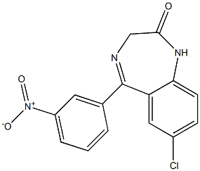 1,3-Dihydro-7-chloro-5-(5-nitrophenyl)-2H-1,4-benzodiazepin-2-one Struktur