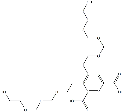 4,5-Bis(9-hydroxy-3,5,7-trioxanonan-1-yl)isophthalic acid Struktur