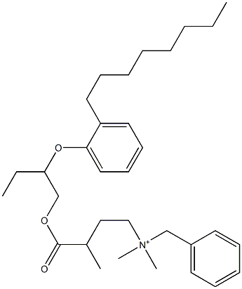 N,N-Dimethyl-N-benzyl-N-[3-[[2-(2-octylphenyloxy)butyl]oxycarbonyl]butyl]aminium Struktur