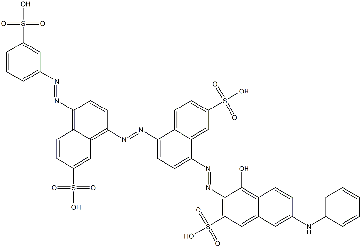 8-[(1-Hydroxy-6-(phenylamino)-3-sulfo-2-naphtyl)azo]-5-[[7-sulfo-4-[(3-sulfophenyl)azo]-1-naphtyl]azo]-2-naphthalenesulfonic acid Struktur