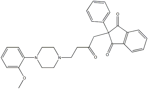 2-[2-Oxo-4-[4-(o-methoxyphenyl)-1-piperazinyl]butyl]-2-phenyl-1,3-indanedione Struktur