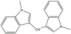 Bis(1-methyl-1H-indol-3-yl)methyl cation Struktur