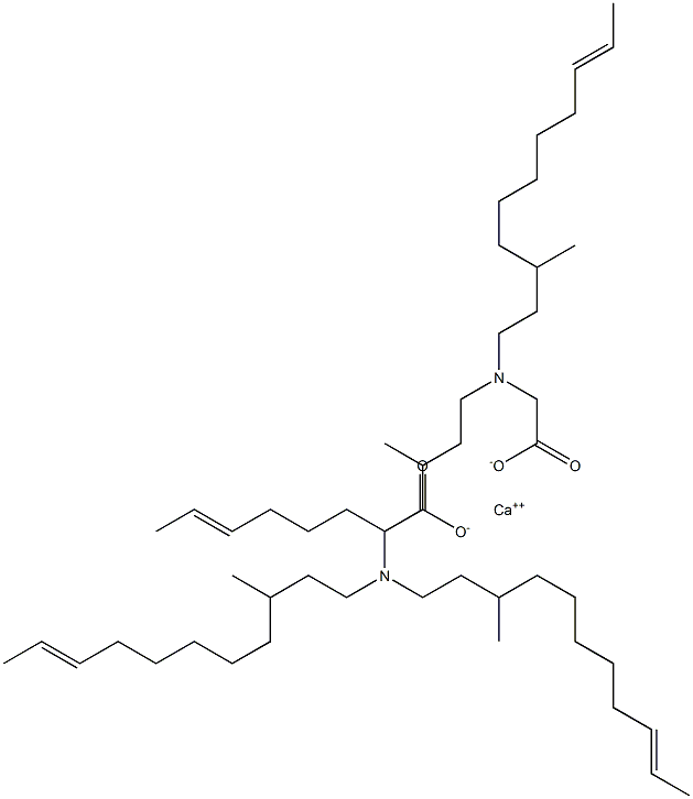 Bis[N,N-bis(3-methyl-9-undecenyl)aminoacetic acid]calcium salt Struktur