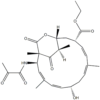 N-[(1S,2R,3E,5E,7S,9E,11E,13S,15R,19R)-7-Hydroxy-1,4,10,19-tetramethyl-17,18-dioxo-13-(ethoxycarbonyl)-16-oxabicyclo[13.2.2]nonadeca-3,5,9,11-tetren-2-yl]-2-oxopropanamide Struktur