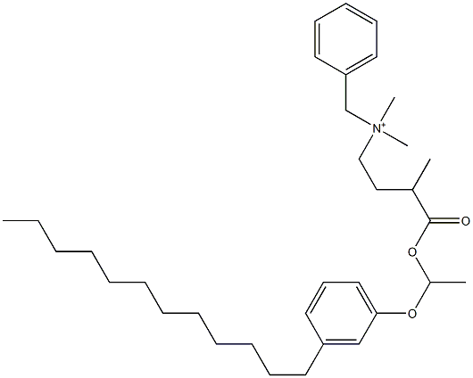 N,N-Dimethyl-N-benzyl-N-[3-[[1-(3-dodecylphenyloxy)ethyl]oxycarbonyl]butyl]aminium Struktur