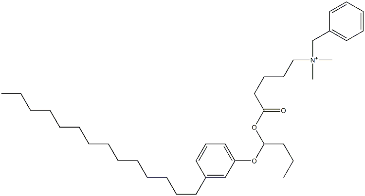 N,N-Dimethyl-N-benzyl-N-[4-[[1-(3-tetradecylphenyloxy)butyl]oxycarbonyl]butyl]aminium Struktur