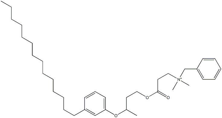 N,N-Dimethyl-N-benzyl-N-[2-[[3-(3-tetradecylphenyloxy)butyl]oxycarbonyl]ethyl]aminium Struktur