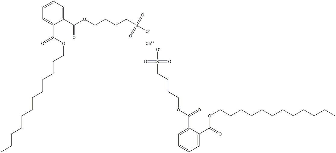 Bis[4-[(2-dodecyloxycarbonylphenyl)carbonyloxy]butane-1-sulfonic acid]calcium salt Struktur