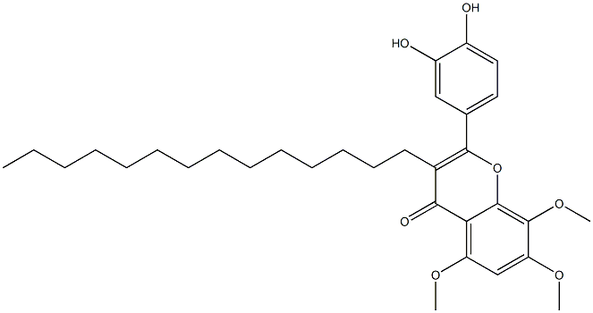 2-(3,4-Dihydroxyphenyl)-5,7,8-trimethoxy-3-tetradecyl-4H-1-benzopyran-4-one Struktur