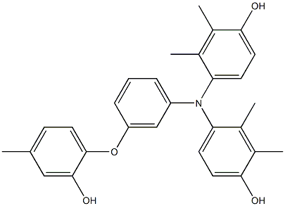 N,N-Bis(4-hydroxy-2,3-dimethylphenyl)-3-(2-hydroxy-4-methylphenoxy)benzenamine Struktur