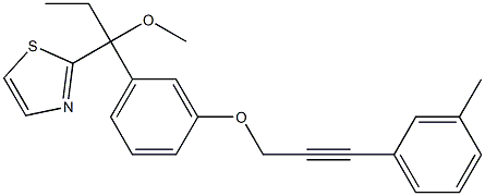 2-[1-Methoxy-1-[3-[3-(3-methylphenyl)-2-propynyloxy]phenyl]propyl]thiazole Struktur