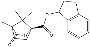 (1S)-4,7,7-Trimethyl-3-oxo-2-oxabicyclo[2.2.1]heptane-1-carboxylic acid indan-1-yl ester Struktur