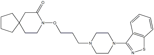 8-[3-[4-(1,2-Benzisothiazol-3-yl)-1-piperazinyl]propyloxy]-8-azaspiro[4.5]decan-7-one Struktur