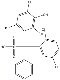 (2,5-Dichlorophenyl)(2,4-dichloro-3,6-dihydroxyphenyl)phenylmethanesulfonic acid Struktur