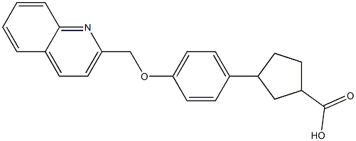 3-[4-(2-Quinolinylmethoxy)phenyl]cyclopentanecarboxylic acid Struktur