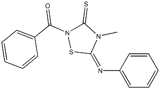 2-Benzoyl-4-methyl-5-(phenylimino)-1,2,4-thiadiazolidine-3-thione Struktur