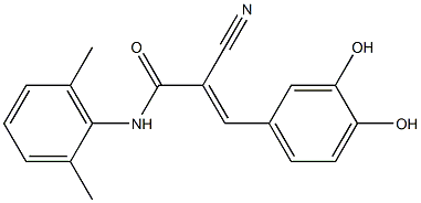 2-Cyano-3-(3,4-dihydroxyphenyl)-N-(2,6-dimethylphenyl)acrylamide Struktur