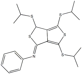 N-Phenyl-3,4,6-tris(isopropylthio)-1H,3H-thieno[3,4-c]thiophen-1-imine Struktur