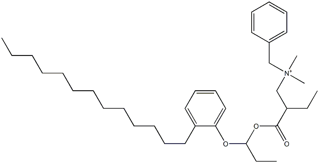 N,N-Dimethyl-N-benzyl-N-[2-[[1-(2-tridecylphenyloxy)propyl]oxycarbonyl]butyl]aminium Struktur