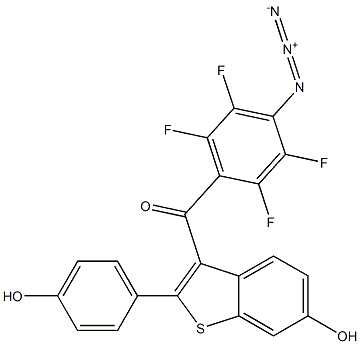 1-(4-Azido-2,3,5,6-tetrafluorophenyl)-1-[6-hydroxy-2-(4-hydroxyphenyl)benzo[b]thiophen-3-yl]methanone Struktur