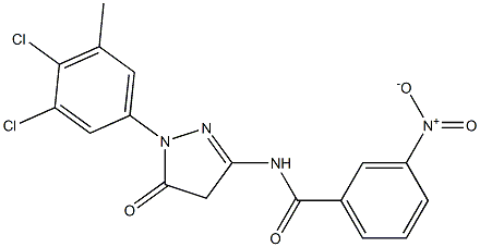 1-(3,4-Dichloro-5-methylphenyl)-3-(3-nitrobenzoylamino)-5(4H)-pyrazolone Struktur