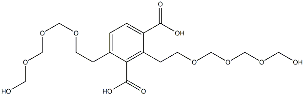 2,4-Bis(8-hydroxy-3,5,7-trioxaoctan-1-yl)isophthalic acid Struktur