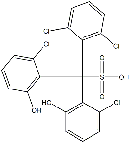 (2,6-Dichlorophenyl)bis(2-chloro-6-hydroxyphenyl)methanesulfonic acid Struktur