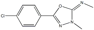 2-Methylimino-3-methyl-5-(4-chlorophenyl)-2,3-dihydro-1,3,4-oxadiazole Struktur