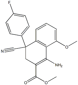 1-Amino-4-cyano-3,4-dihydro-8-methoxy-4-(4-fluorophenyl)naphthalene-2-carboxylic acid methyl ester Struktur