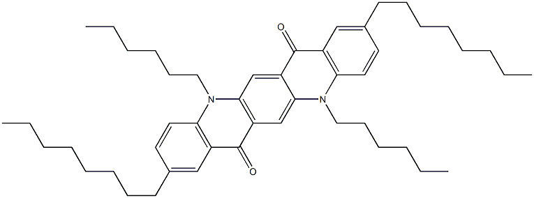 2,9-Dioctyl-5,12-dihexyl-5,12-dihydroquino[2,3-b]acridine-7,14-dione Struktur