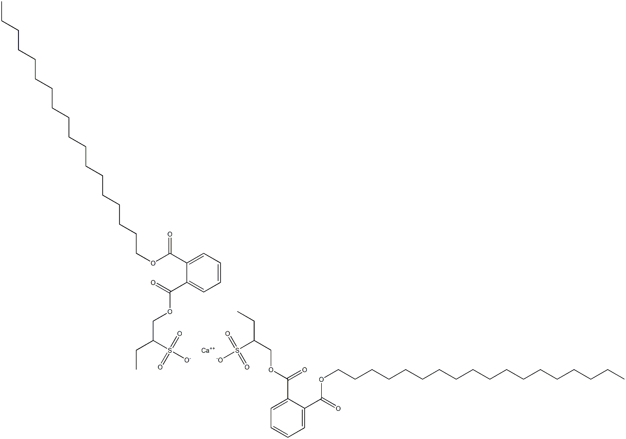 Bis[1-[(2-octadecyloxycarbonylphenyl)carbonyloxy]butane-2-sulfonic acid]calcium salt Struktur