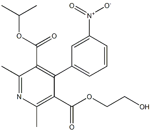 2,6-Dimethyl-4-(3-nitrophenyl)pyridine-3,5-dicarboxylic acid 3-isopropyl 5-(2-hydroxyethyl) ester Struktur