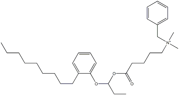 N,N-Dimethyl-N-benzyl-N-[4-[[1-(2-nonylphenyloxy)propyl]oxycarbonyl]butyl]aminium Struktur