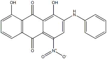 2-Anilino-1,8-dihydroxy-4-nitroanthraquinone Struktur