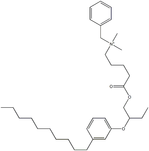 N,N-Dimethyl-N-benzyl-N-[4-[[2-(3-decylphenyloxy)butyl]oxycarbonyl]butyl]aminium Struktur