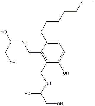 2,3-Bis[[(1,2-dihydroxyethyl)amino]methyl]-4-heptylphenol Struktur