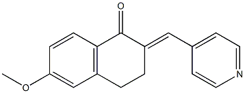 3,4-Dihydro-6-methoxy-2-[(E)-4-pyridinylmethylene]naphthalen-1(2H)-one Struktur