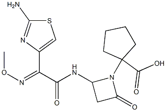 1-[2-Oxo-4-[2-(methoxyimino)-2-(2-aminothiazol-4-yl)acetylamino]azetidin-1-yl]cyclopentane-1-carboxylic acid Struktur