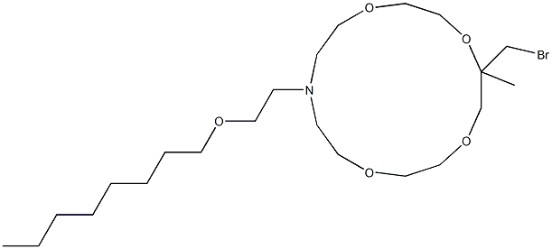 13-[2-(Octyloxy)ethyl]-5-(bromomethyl)-5-methyl-1,4,7,10-tetraoxa-13-azacyclopentadecane Struktur