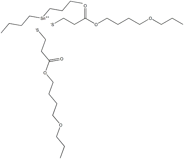 Dibutyltin(IV)bis[3-(4-propoxybutoxy)-3-oxopropane-1-thiolate] Struktur