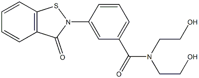 3-[(2,3-Dihydro-3-oxo-1,2-benzisothiazol)-2-yl]-N,N-bis(2-hydroxyethyl)benzamide Struktur