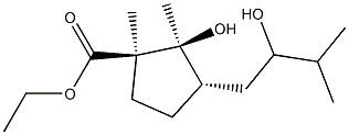 (1R,2S,3S)-2-Hydroxy-3-(2-hydroxy-3-methylbutyl)-1,2-dimethylcyclopentane-1-carboxylic acid ethyl ester Struktur