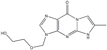 6-Methyl-3-[(2-hydroxyethoxy)methyl]-3H-imidazo[1,2-a]purine-9(5H)-one Struktur