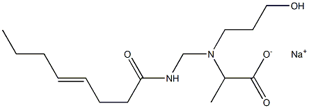 2-[N-(3-Hydroxypropyl)-N-(4-octenoylaminomethyl)amino]propionic acid sodium salt Struktur