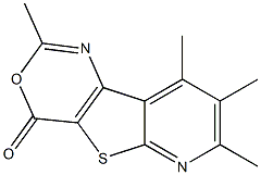 2,7,8,9-Tetramethyl-4H-pyrido[3',2':4,5]thieno[3,2-d][1,3]oxazin-4-one Struktur