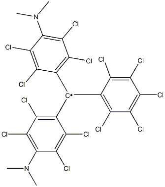 Bis[4-(dimethylamino)-2,3,5,6-tetrachlorophenyl](pentachlorophenyl)methyl radical Struktur