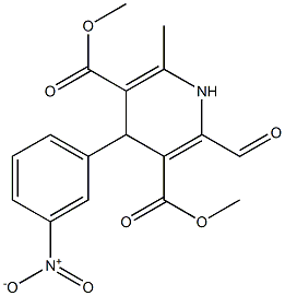 4-(3-Nitrophenyl)-2-formyl-6-methyl-1,4-dihydropyridine-3,5-dicarboxylic acid dimethyl ester Struktur