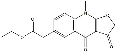 2,3,4,9-Tetrahydro-3,4-dioxo-9-methylfuro[2,3-b]quinoline-6-acetic acid ethyl ester Struktur